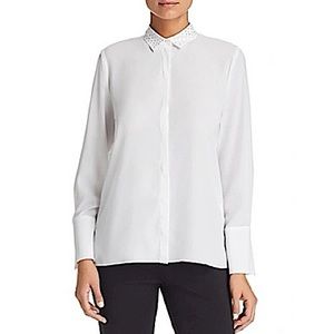 Le Gali Frances Rhinestone Collar Blouse